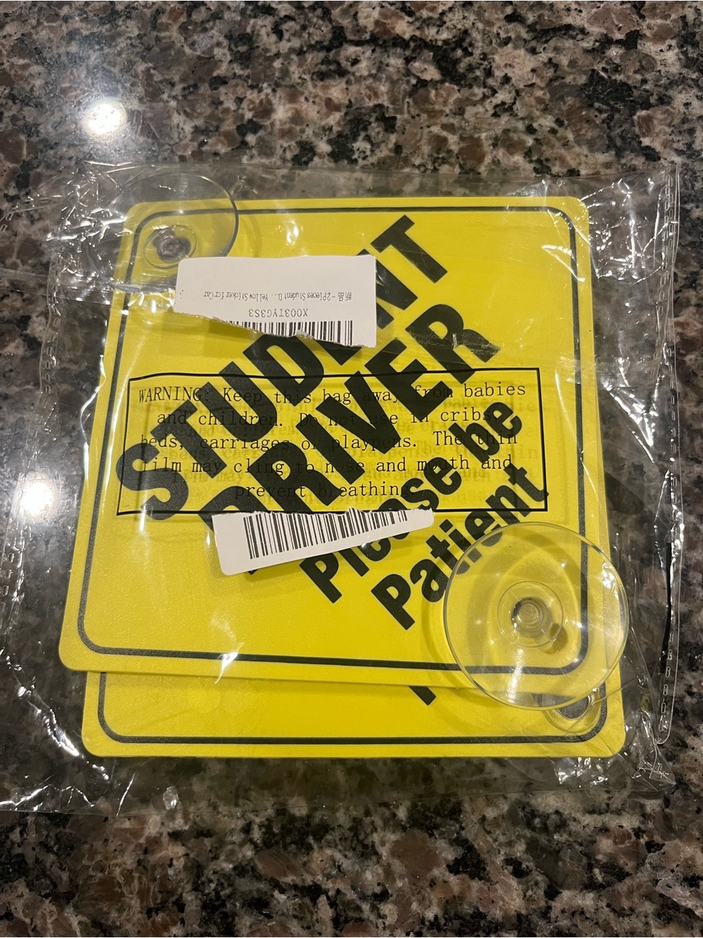 Driver Please Be Patient Car Window Sign 2pcs